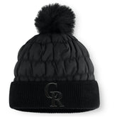 Black Colorado Rockies Fanatics Nightcap Cuffed Knit Hat with Pom