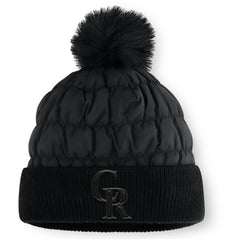 Black Colorado Rockies Fanatics Nightcap Cuffed Knit Hat with Pom