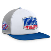 Gray/White Texas Rangers Fanatics Cranked Foam Front Patch Trucker Adjustable Hat