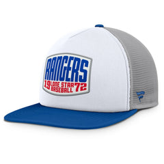 Gray/White Texas Rangers Fanatics Cranked Foam Front Patch Trucker Adjustable Hat