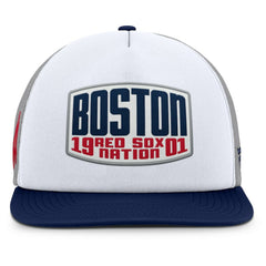 Gray/White Boston Red Sox Fanatics Cranked Foam Front Patch Trucker Adjustable Hat