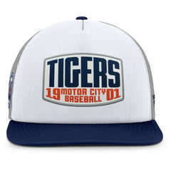 Gray/White Detroit Tigers Fanatics Cranked Foam Front Patch Trucker Adjustable Hat