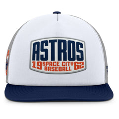 Gray/White Houston Astros Fanatics Cranked Foam Front Patch Trucker Adjustable Hat