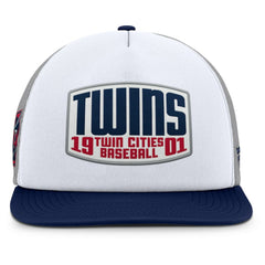 Gray/White Minnesota Twins Fanatics Cranked Foam Front Patch Trucker Adjustable Hat