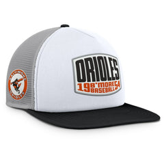 Gray/White Baltimore Orioles Fanatics Cranked Foam Front Patch Trucker Adjustable Hat