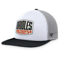 Gray/White Baltimore Orioles Fanatics Cranked Foam Front Patch Trucker Adjustable Hat