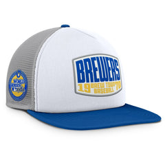 Gray/White Milwaukee Brewers Fanatics Cranked Foam Front Patch Trucker Adjustable Hat