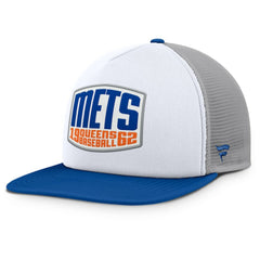 Gray/White New York Mets Fanatics Cranked Foam Front Patch Trucker Adjustable Hat