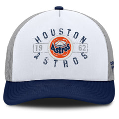 White/Navy Houston Astros Fanatics Designated A-Frame Foam Front Trucker Adjustable Hat