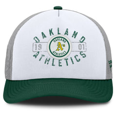 White/Green Athletics Fanatics Designated A-Frame Foam Front Trucker Adjustable Hat