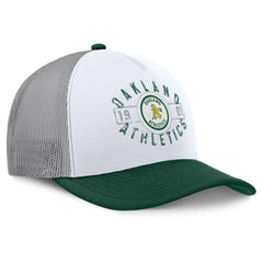 White/Green Athletics Fanatics Designated A-Frame Foam Front Trucker Adjustable Hat