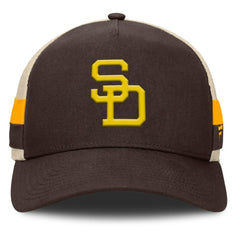 Brown/Natural San Diego Padres Fanatics Inherited Side Stripe Trucker Adjustable Hat