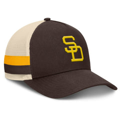 Brown/Natural San Diego Padres Fanatics Inherited Side Stripe Trucker Adjustable Hat
