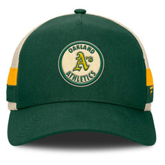Green/Natural Athletics Fanatics Inherited Side Stripe Trucker Adjustable Hat