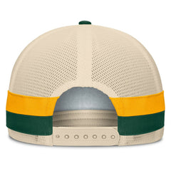 Green/Natural Athletics Fanatics Inherited Side Stripe Trucker Adjustable Hat