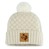 Natural Texas Rangers Fanatics Women's Matchstick Cuffed Knit Hat with Pom- Natural