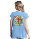 Light Blue Chicago Cubs Margaritaville Women's Gametime is Paradise T-Shirt