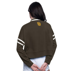 Brown San Diego Padres Starter Women's Power Play Cropped Pullover Sweatshirt