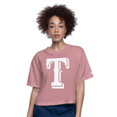 Pink Texas Rangers Starter Women's Play the Ball Boxy Cropped T-Shirt