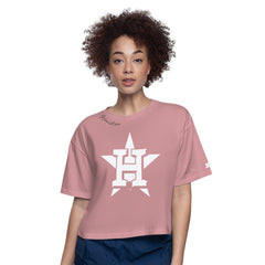 Pink Houston Astros Starter Women's Play the Ball Boxy Cropped T-Shirt