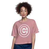 Pink Chicago Cubs Starter Women's Play the Ball Boxy Cropped T-Shirt
