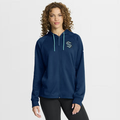 NHL Seattle Kraken Fanatics Women's Authentic Pro Rink Raglan Full-Zip Hoodie