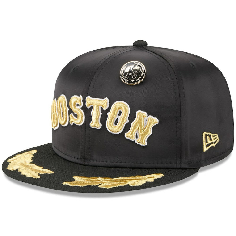 Black Boston Red Sox New Era 2025 59FIFTY Day Gold Leaf 59FIFTY Fitted Hat