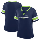 Women's Redzone Draw Play Athena Lace-Up T-Shirt - Seattle Seahawks T-shirts