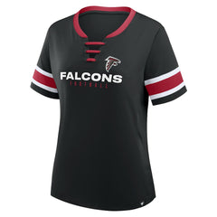 Women's Redzone Draw Play Athena Lace-Up T-Shirt - Atlanta Falcons T-shirts