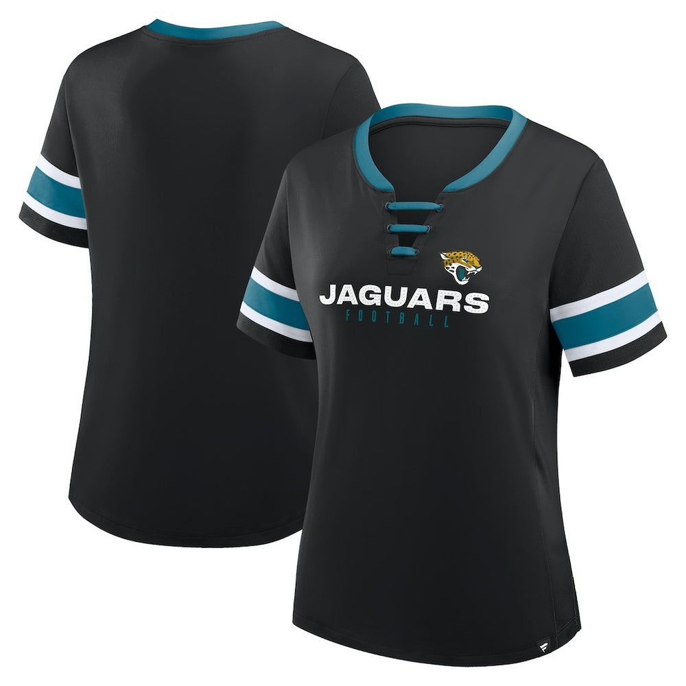 Women's Redzone Draw Play Athena Lace-Up T-Shirt - Jacksonville Jaguars T-shirts