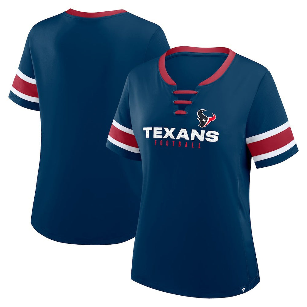 Women's Redzone Draw Play Athena Lace-Up T-Shirt - Houston Texans T-shirts