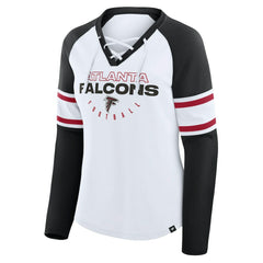 Women's Redzone Blitz Package Raglan Lace-Up V-Neck Long Sleeve T-Shirt - Atlanta Falcons T-shirts