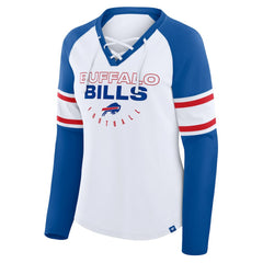 Women's Redzone Blitz Package Raglan Lace-Up V-Neck Long Sleeve T-Shirt - Buffalo Bills T-shirts