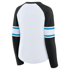 Women's Redzone Blitz Package Raglan Lace-Up V-Neck Long Sleeve T-Shirt - Carolina Panthers T-shirts