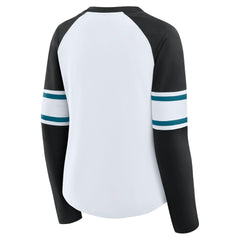 Women's Redzone Blitz Package Raglan Lace-Up V-Neck Long Sleeve T-Shirt - Jacksonville Jaguars T-shirts