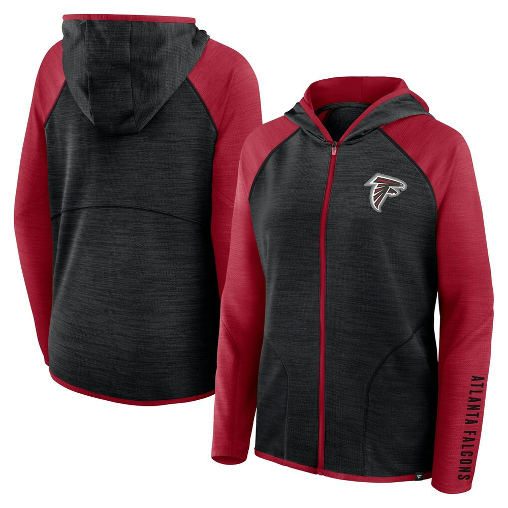 Women's Redzone End Around Pass Raglan Full-Zip Hoodie - Atlanta Falcons Hoodies