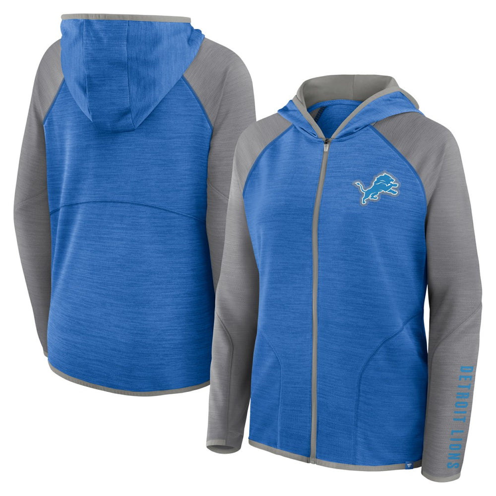 Women's Redzone End Around Pass Raglan Full-Zip Hoodie - Detroit Lions Hoodies