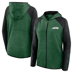 Women's Redzone End Around Pass Raglan Full-Zip Hoodie - New York Jets Hoodies