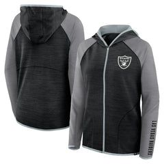 Women's Redzone End Around Pass Raglan Full-Zip Hoodie - Las Vegas Raiders Hoodies
