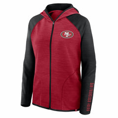 Women's Redzone End Around Pass Raglan Full-Zip Hoodie - San Francisco 49ers Hoodies