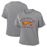 Women's Pennant Wave Tribute Tri-Blend Boxy T-Shirt - Washington Commanders T-shirts