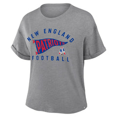 Women's Pennant Wave Tribute Tri-Blend Boxy T-Shirt - New England Patriots T-shirts