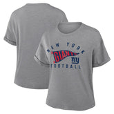 Women's Pennant Wave Tribute Tri-Blend Boxy T-Shirt - New York Giants T-shirts