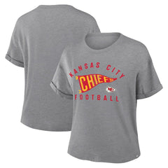 Women's Pennant Wave Tribute Tri-Blend Boxy T-Shirt - Kansas City Chiefs T-shirts