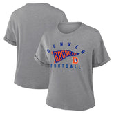 Women's Pennant Wave Tribute Tri-Blend Boxy T-Shirt - Denver Broncos T-shirts