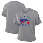 Women's Pennant Wave Tribute Tri-Blend Boxy T-Shirt - Buffalo Bills T-shirts