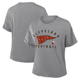 Women's Pennant Wave Tribute Tri-Blend Boxy T-Shirt - Cleveland Browns T-shirts