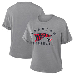 Women's Pennant Wave Tribute Tri-Blend Boxy T-Shirt - Houston Texans T-shirts