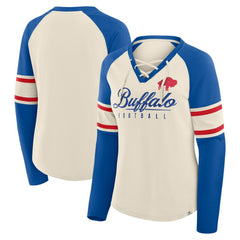 Women's Hometown Gridiron Hero Raglan Lace-Up V-Neck Long Sleeve T-Shirt - Buffalo Bills T-shirts