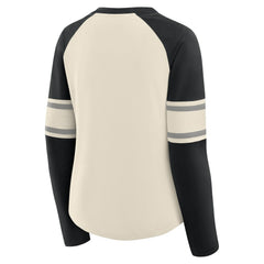 Women's Hometown Gridiron Hero Raglan Lace-Up V-Neck Long Sleeve T-Shirt - Las Vegas Raiders T-shirts
